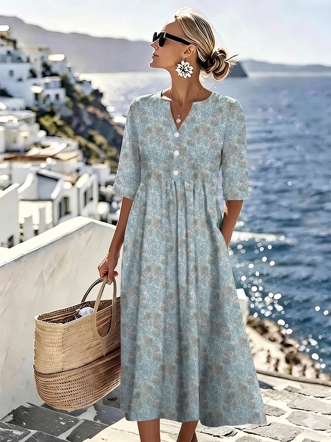 Elly™ | Floral Summer Midi Dress
