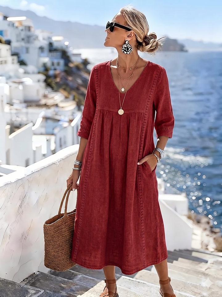Helena - Casual Loose-Fitting Patchwork Lace Dress