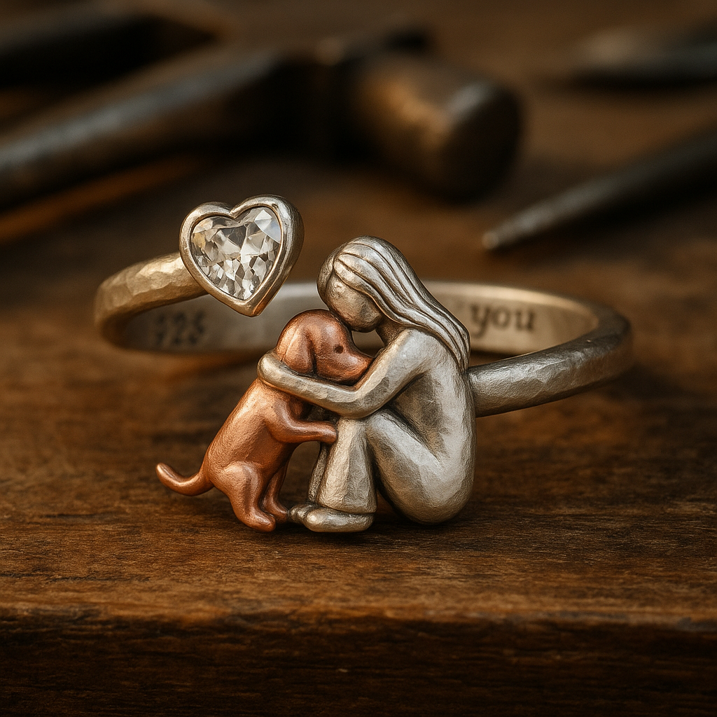 Hundhalsband i 925 sterlingsilver – Handgjort med hjärtzirkonia och justerbar passform