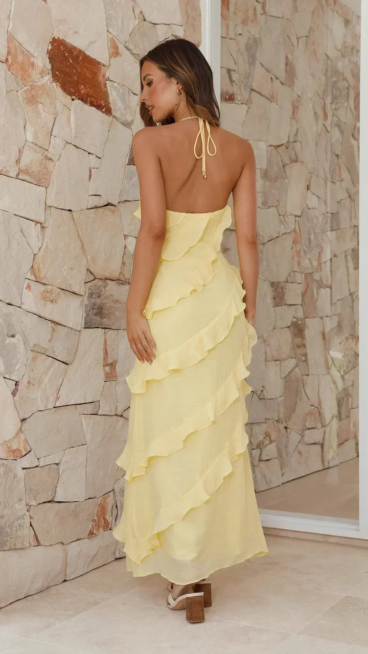 Luna Fashion House | Women’s Ruffle Maxi Dress – Elegant Summer Dress