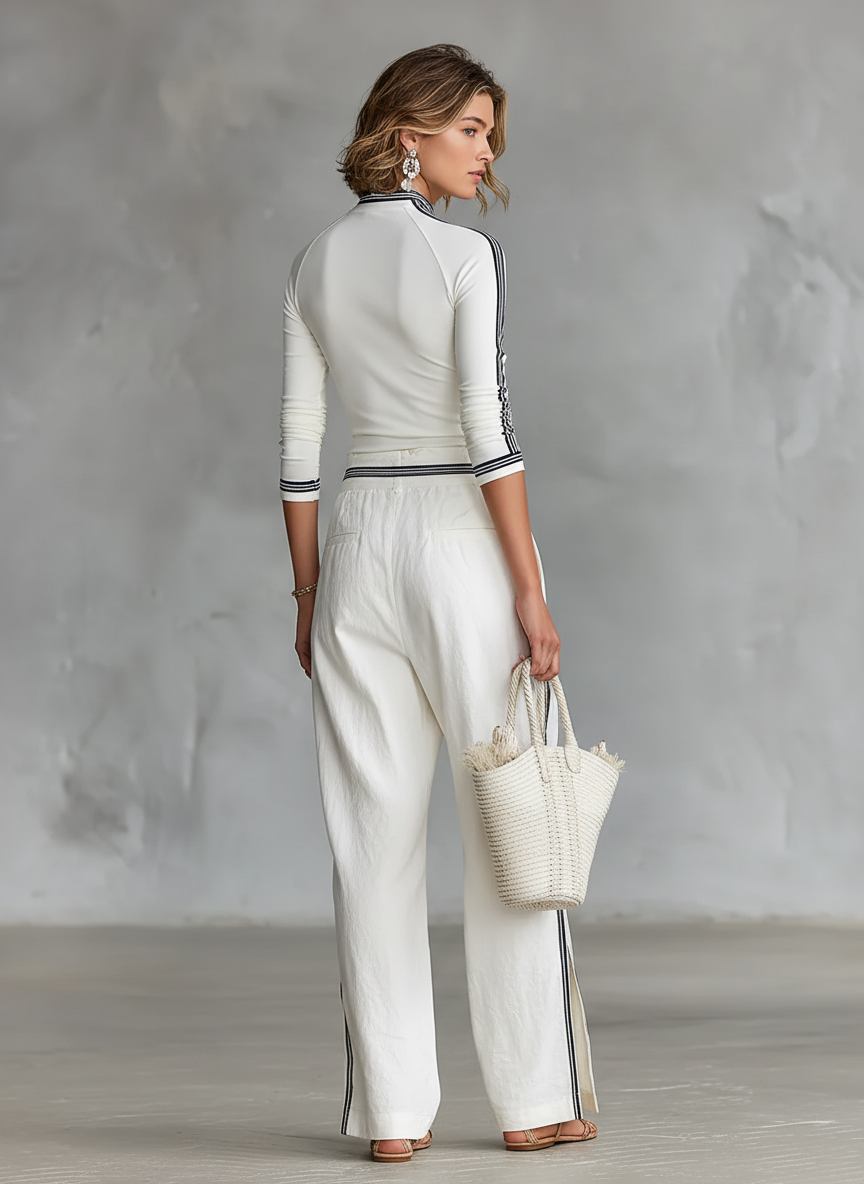 Sport Set Wide Pants with Drawstring
