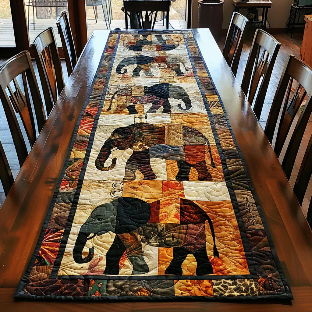 Quiltad bordstablett – Elefantmarsch