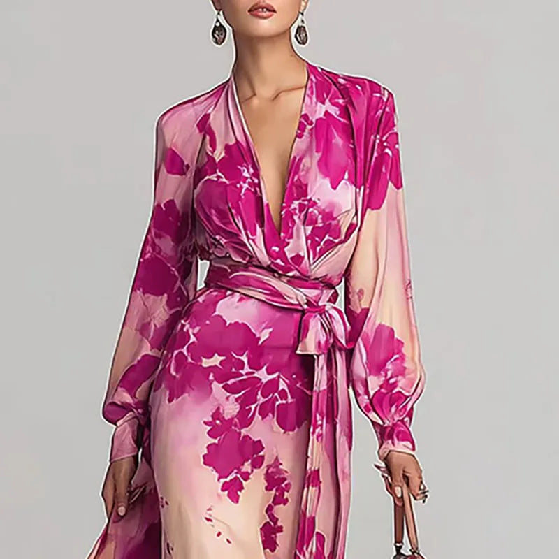 Leah – Floral Wrap Maxi Dress