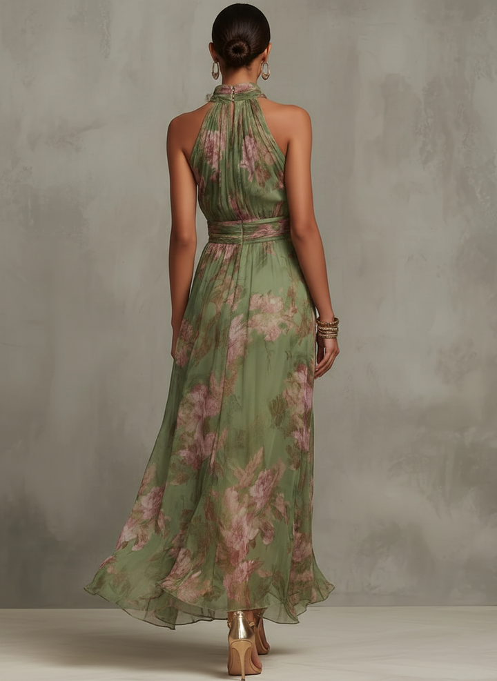 Serena | Floral Halter Maxi Dress