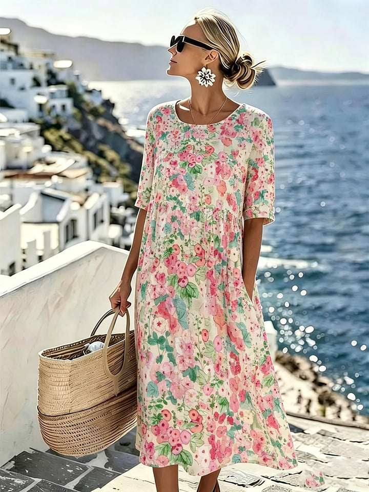 Lily™ - Elegant Floral Summer Midi Dress