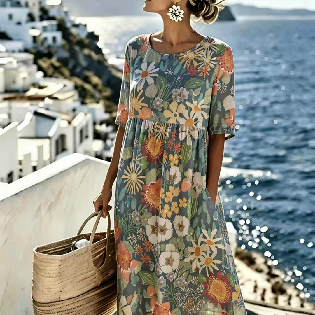 Evie™ - Elegant Floral Summer Midi Dress