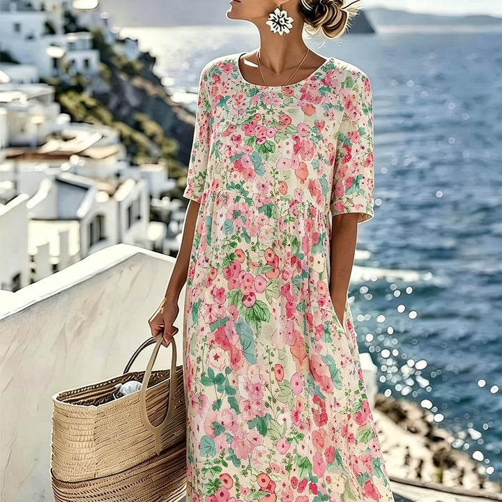 Lily™ - Elegant Floral Summer Midi Dress