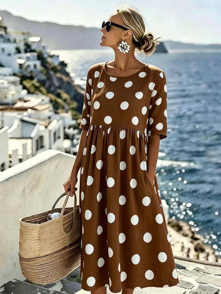 Penelope™ | Classic Polka Dot Midi Dress