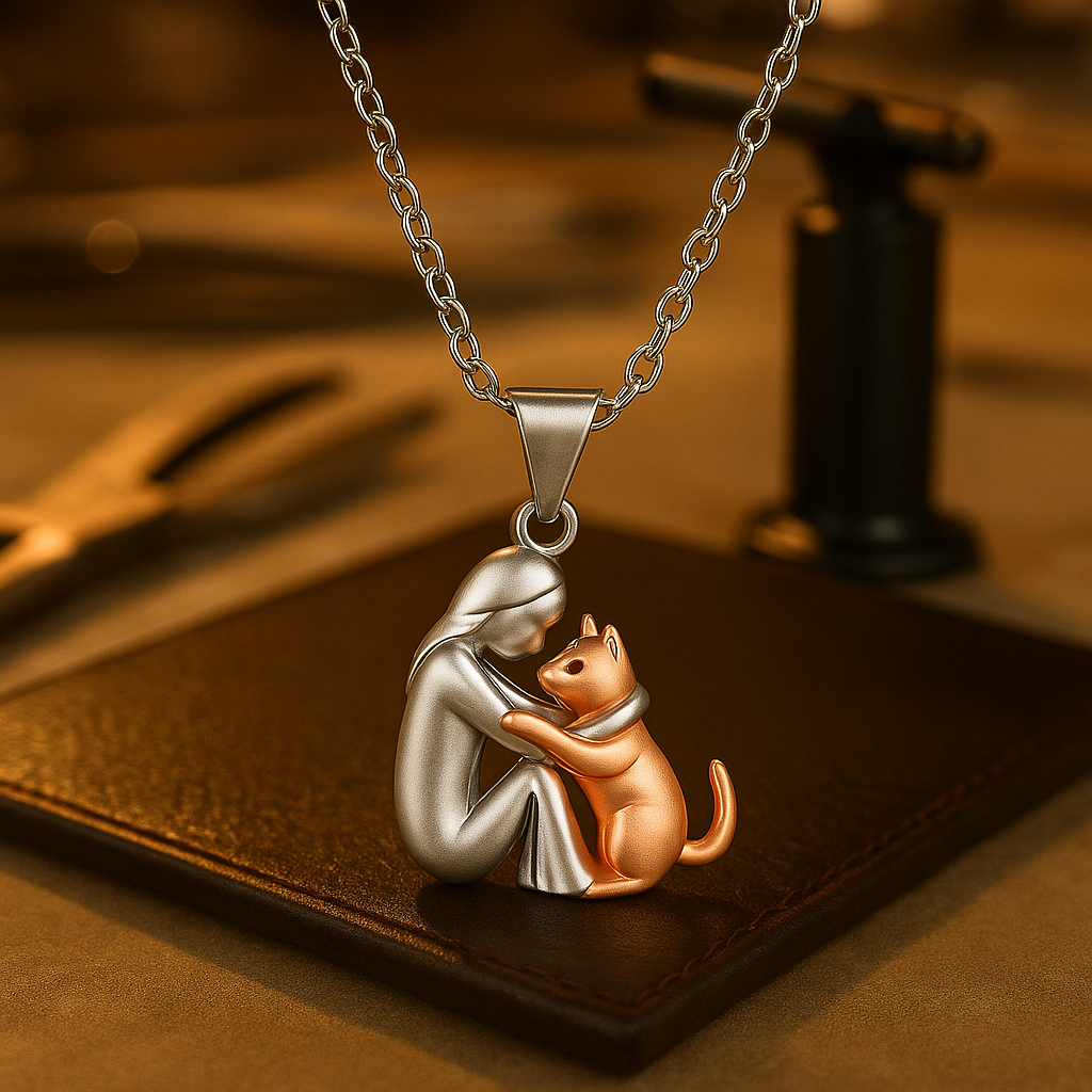 Halsband med katthänge