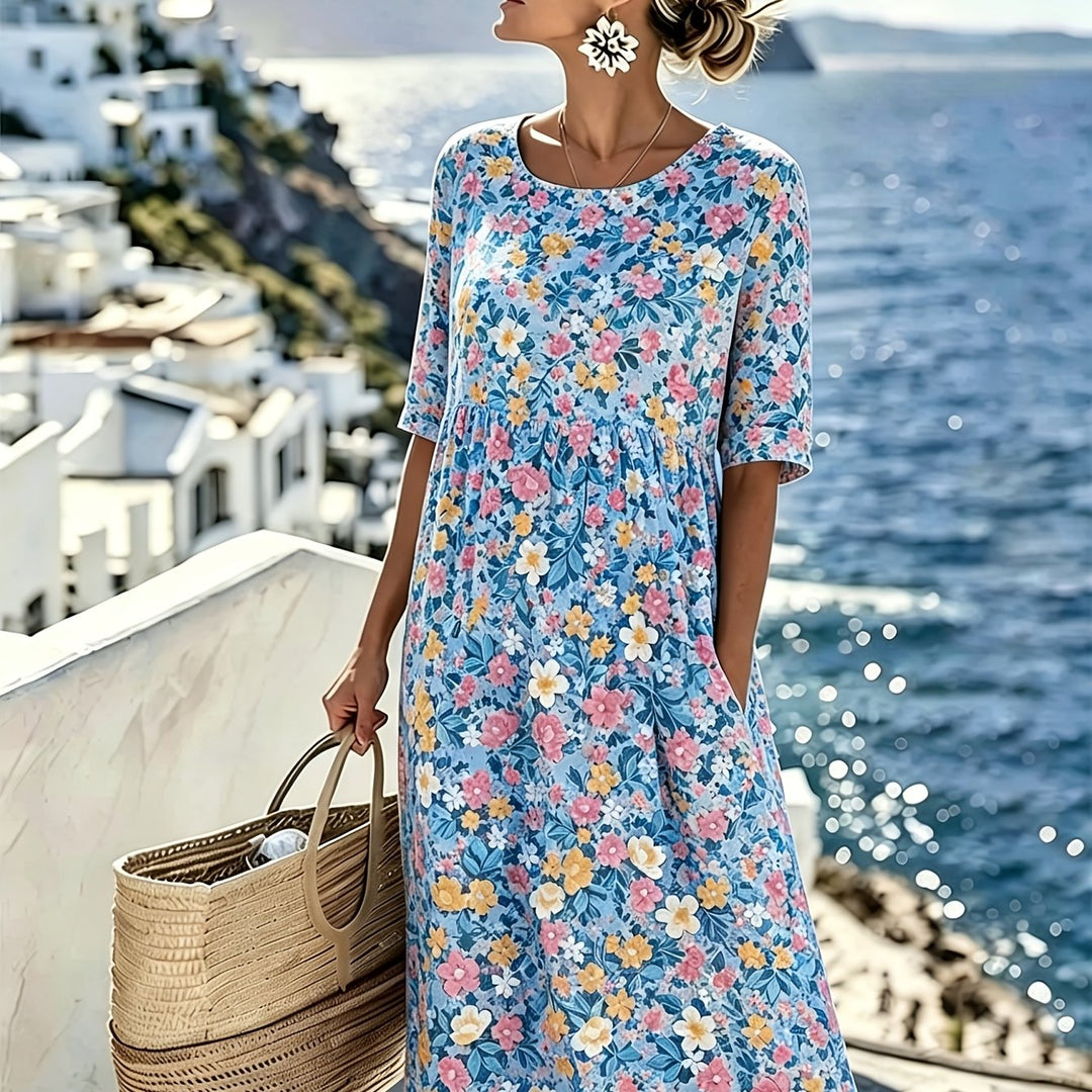 Charlotte™ - Elegant Floral Summer Midi Dress