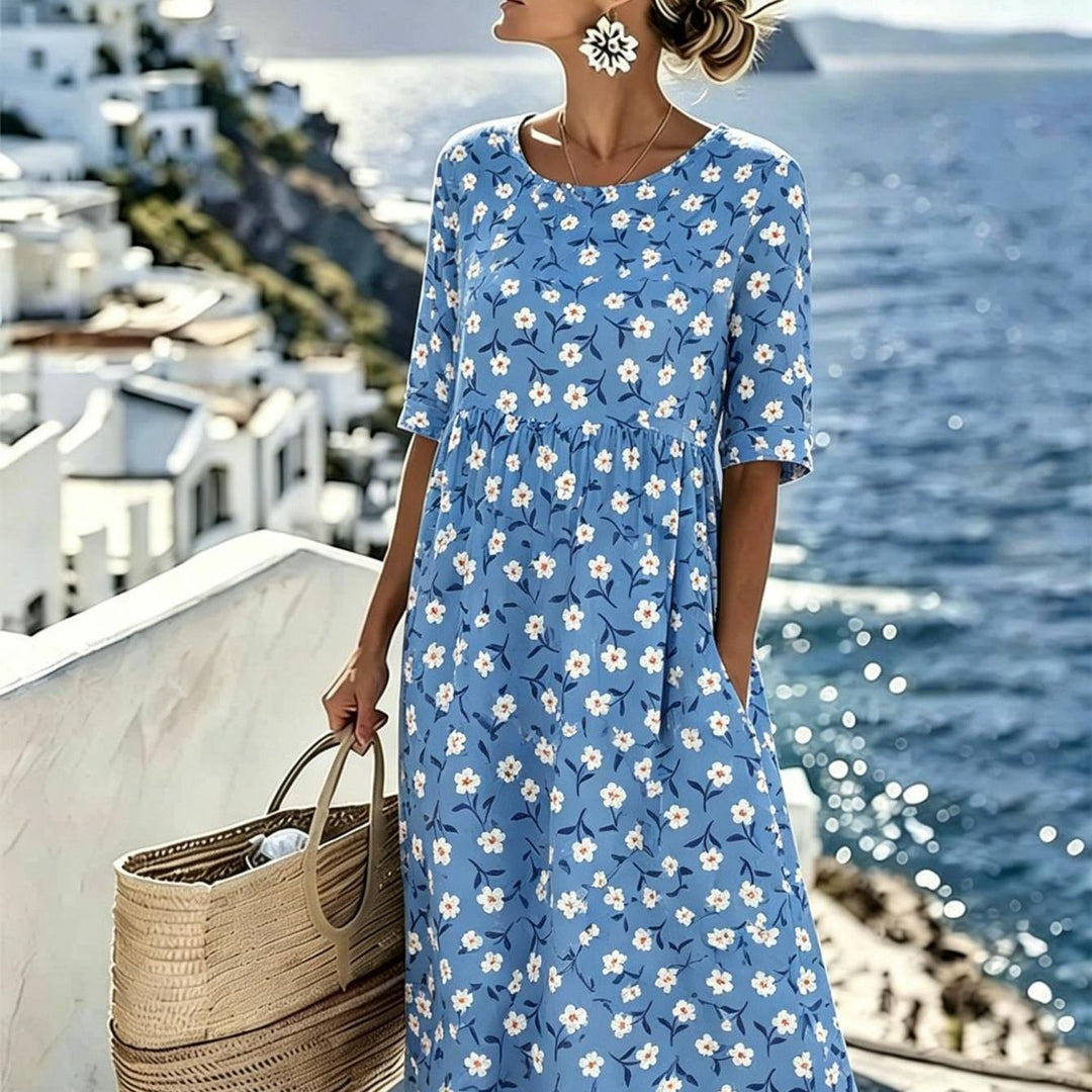 Lily™ - Elegant Floral Summer Midi Dress