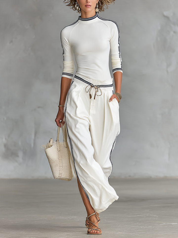 Sport Set Wide Pants with Drawstring