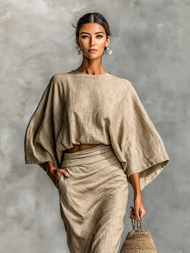Cotton Linen Set Skirt