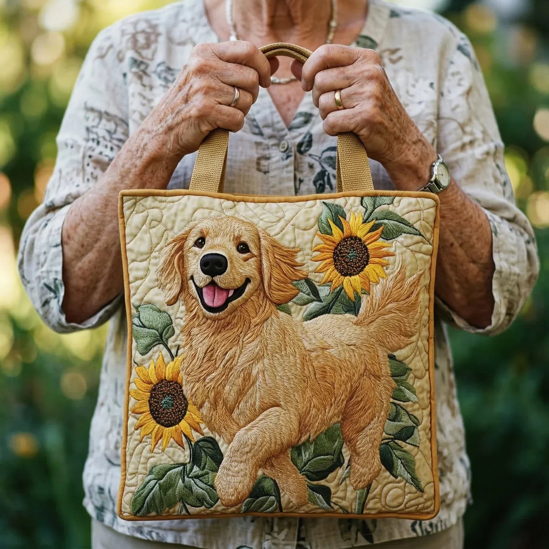 Handgjord väska – Golden retriever