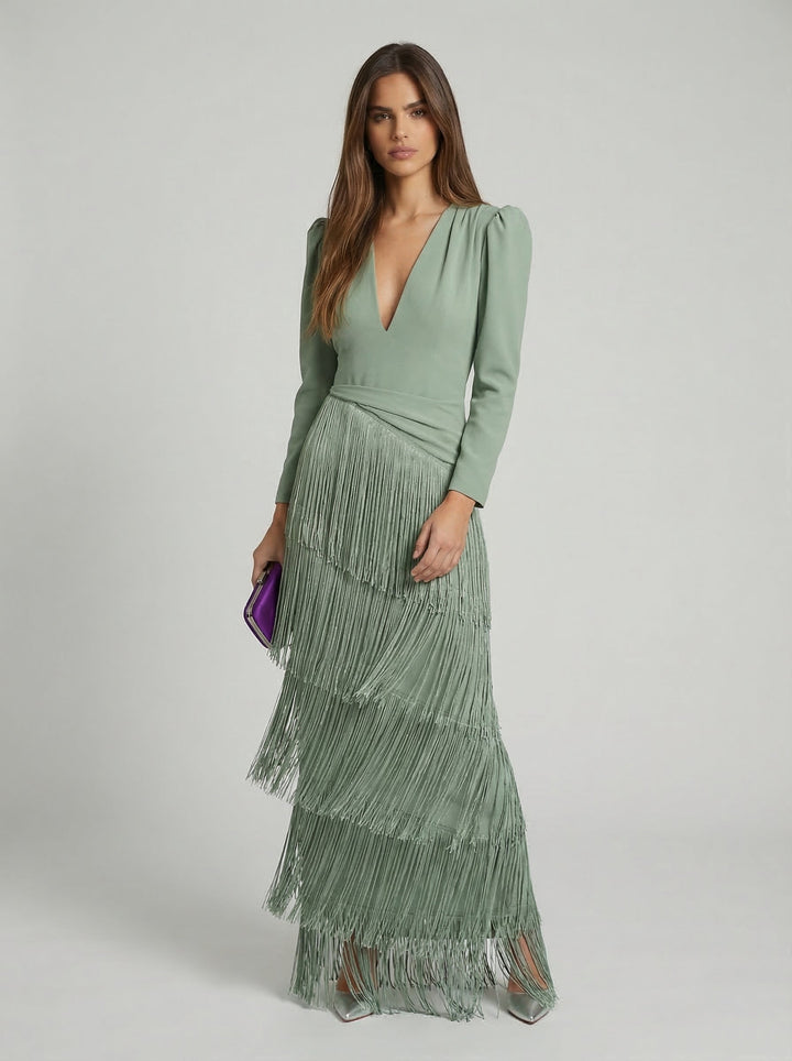 Salvia | Fringe Dress