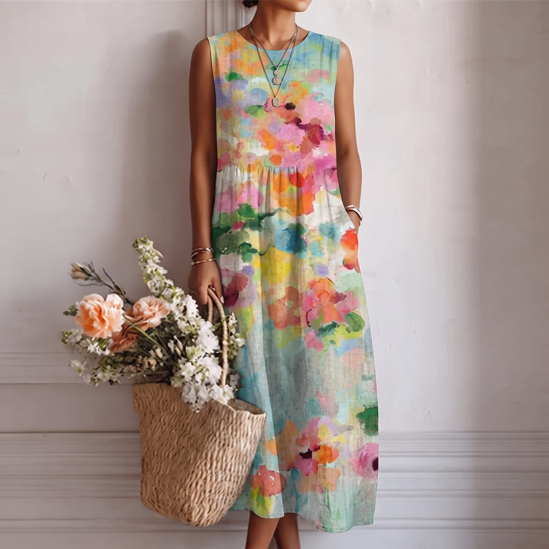 Karla™ | Elegant Multicoloured Midi Dress