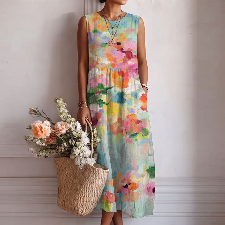Karla™ | Elegant Multicoloured Midi Dress