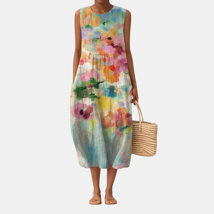 Karla™ | Elegant Multicoloured Midi Dress