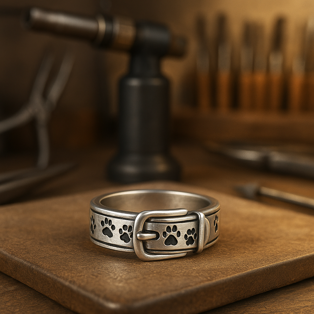 Eleganta och bedårande ring och halsband inspirerade av hund