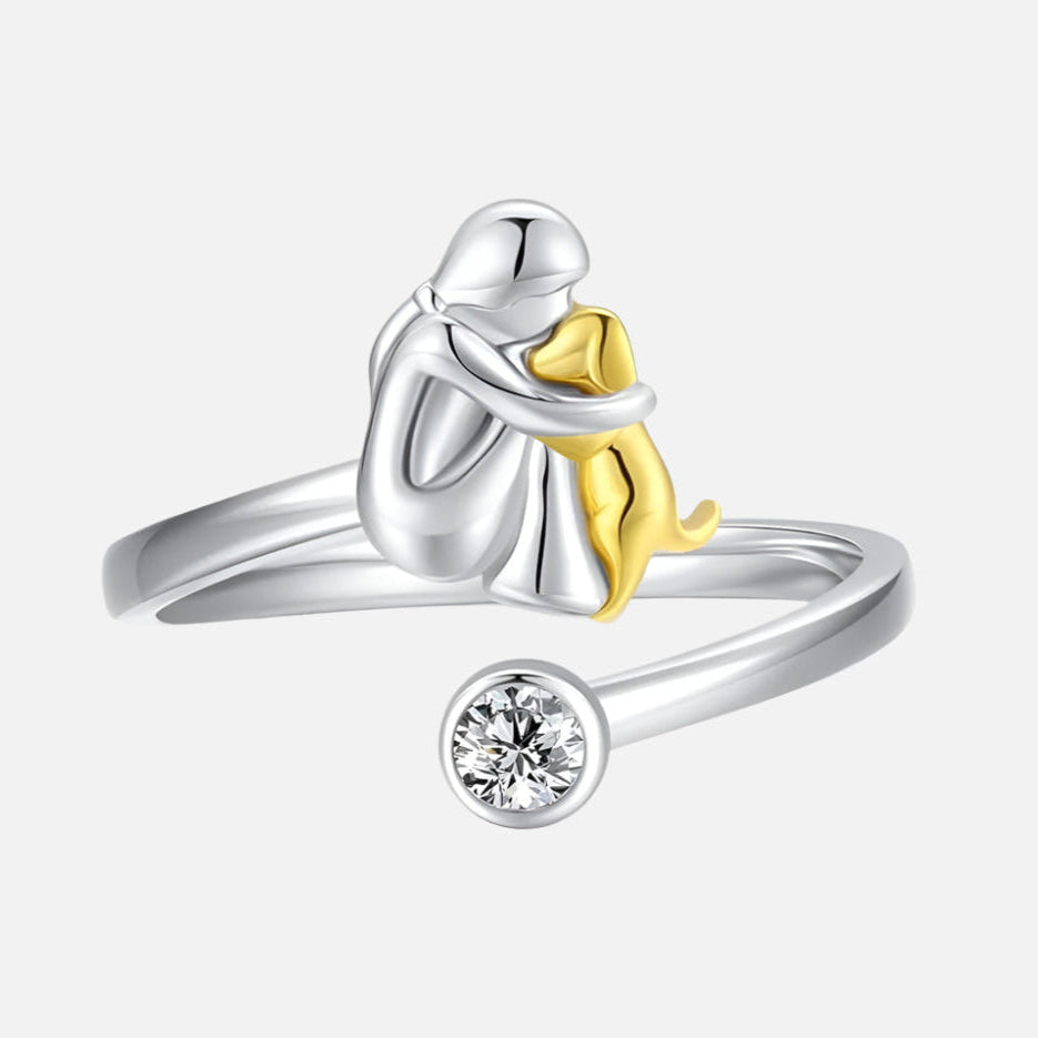 Justerbar ring i 925 sterlingsilver med zirkonia – Handgjord