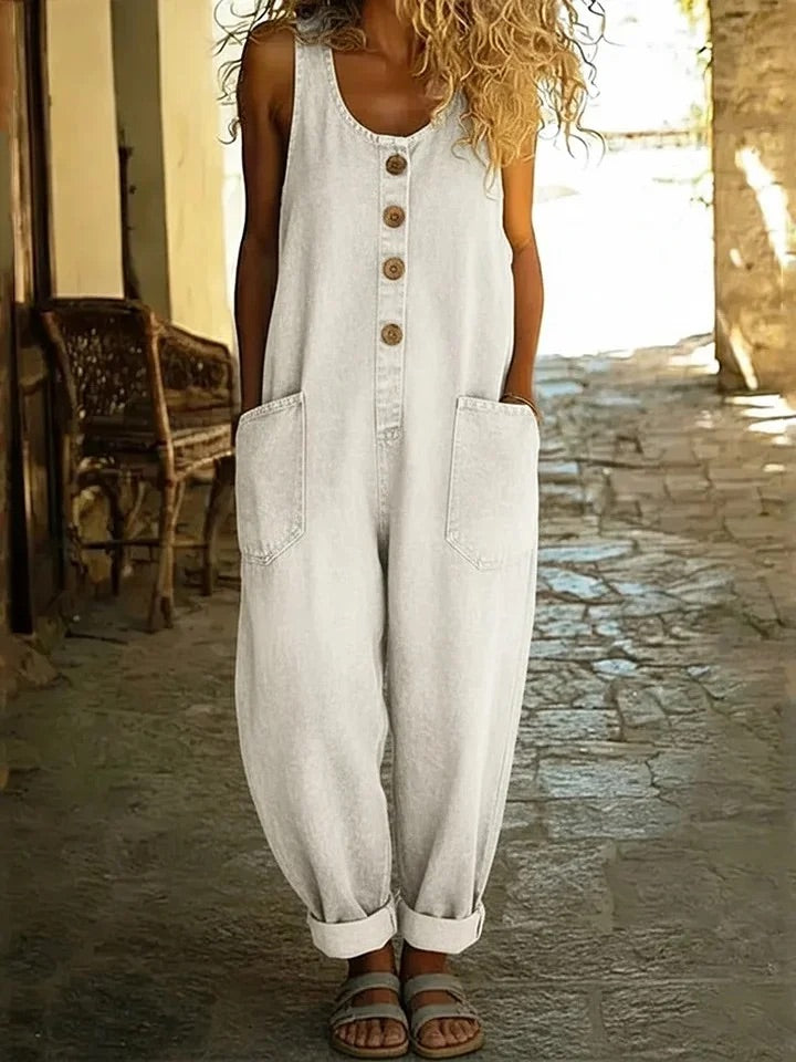 Vintage Cotton Denim Overalls