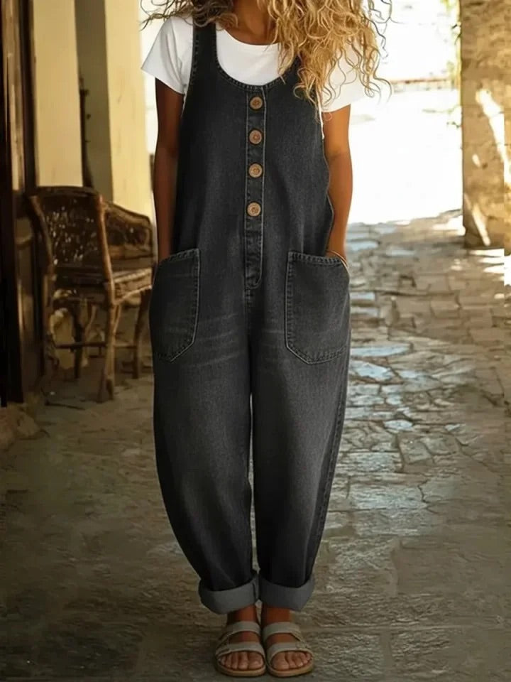 Vintage Cotton Denim Overalls